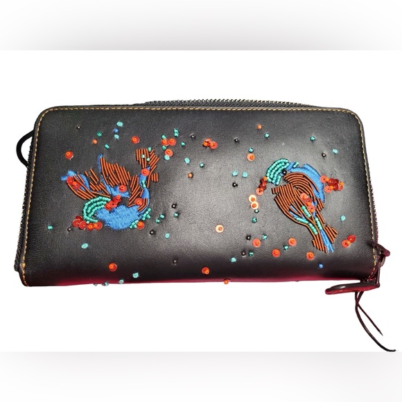 Coach Meadowlark Songbird Long Zip Wallet - Picture 2 of 11